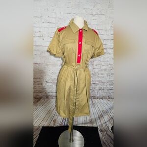 Delta Sigma Theta The Delta Box Khaki Sress Sz L Belted